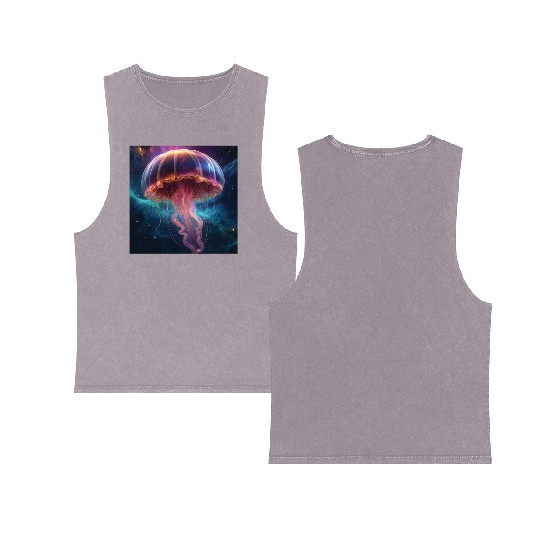 Cosmic Jellyfish Dance Double Sided Mineral Wash Tank Tops