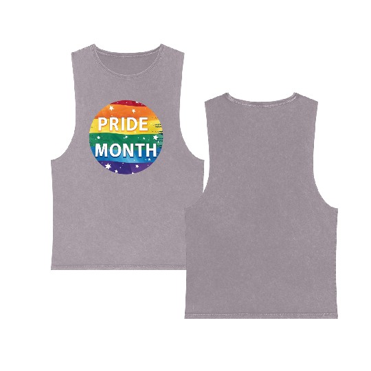 LGBTQ Pride Month Double Sided Mineral Wash Tank Tops