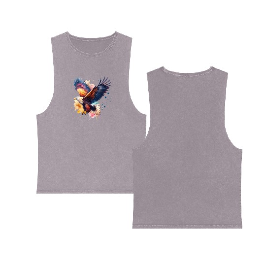 Wedge-tailed Eagle in Flight Double Sided Mineral Wash Tank Tops