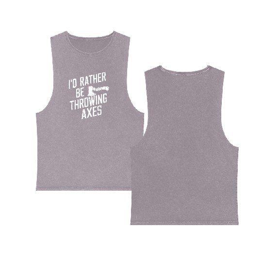 Axe Throwing Enthusiasts Championship Precision Double Sided Mineral Wash Tank Tops