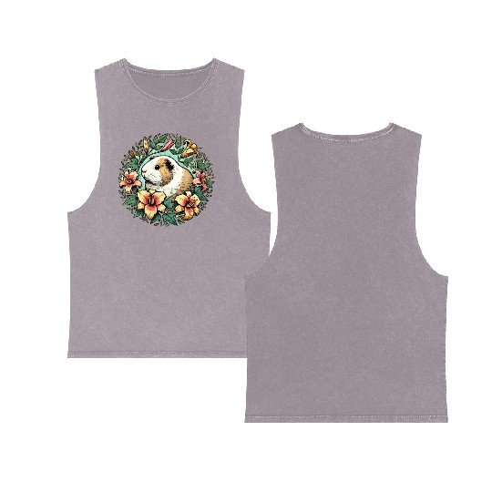 Guinea pig illustration Premium Double Sided Mineral Wash Tank Tops