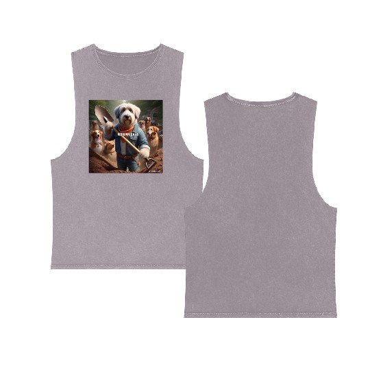 Funny and cute animal or pet Republican Double Sided Mineral Wash Tank Tops