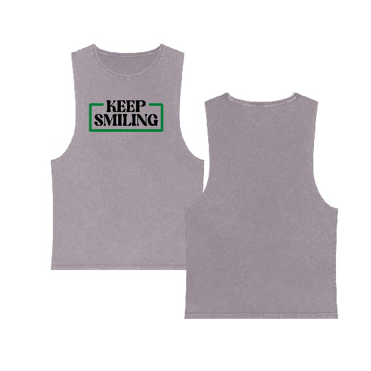 keep smiling Double Sided Mineral Wash Tank Tops
