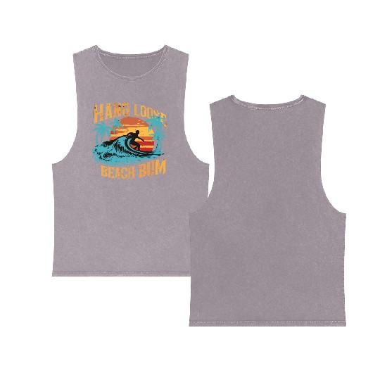 Hang Loose, Beach B Double Sided Mineral Wash Tank Tops