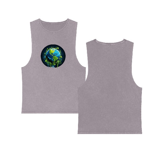 Respect Your Mother Earth Day Save Our Planet Double Sided Mineral Wash Tank Tops