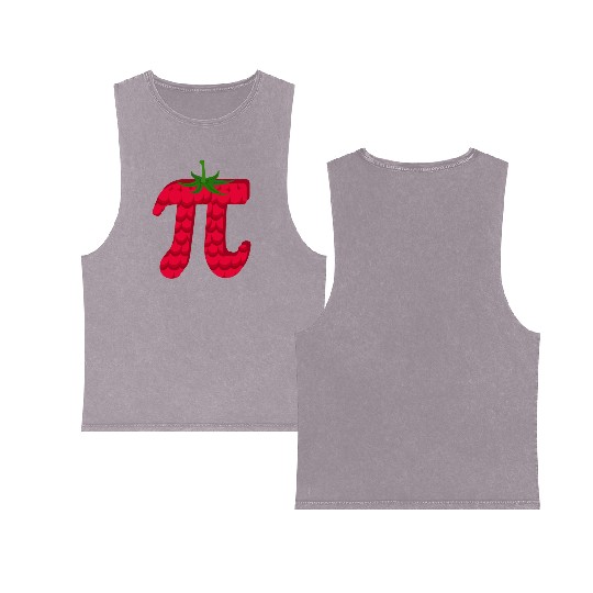 Raspberry Funny Pi Day Pie Math Lover Student Double Sided Mineral Wash Tank Tops