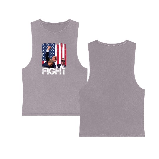 President Trump Assassination Attempt Trump 2024 Double Sided Mineral Wash Tank Tops