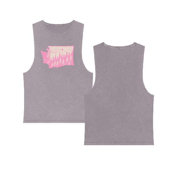 Washington DC Wild Outline State Double Sided Mineral Wash Tank Tops
