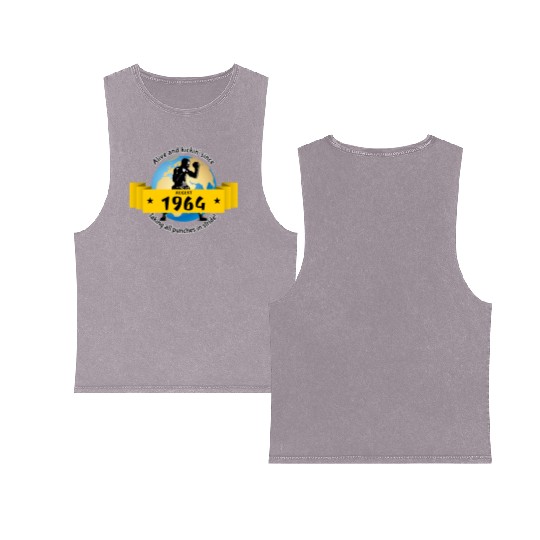 60th birthday Alive and kickin since 08/1964 Double Sided Mineral Wash Tank Tops