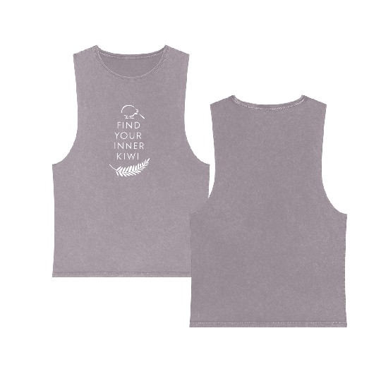 Find Your Inner Kiwi New Zealand Souvenir Double Sided Mineral Wash Tank Tops