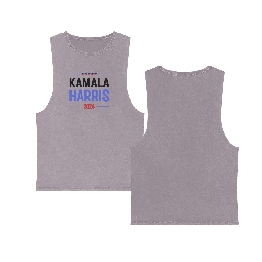 Kamala Harris for President 2024 Double Sided Mineral Wash Tank Tops