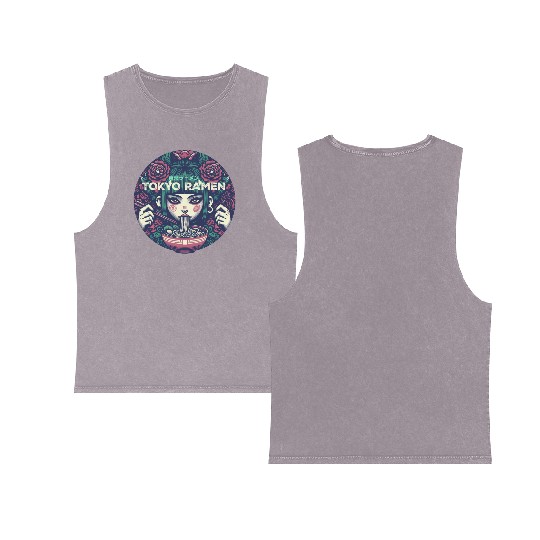 Tokyo ramen,punk girl having ramen Double Sided Mineral Wash Tank Tops