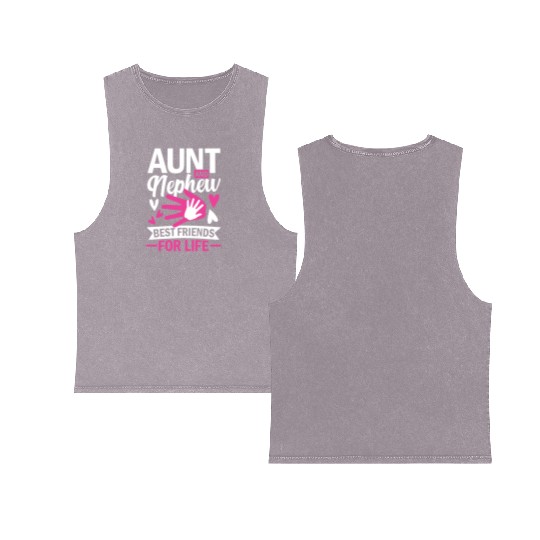 aunt and nephew best friends for life Double Sided Mineral Wash Tank Tops