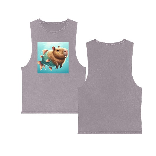 The capybara-fish Double Sided Mineral Wash Tank Tops