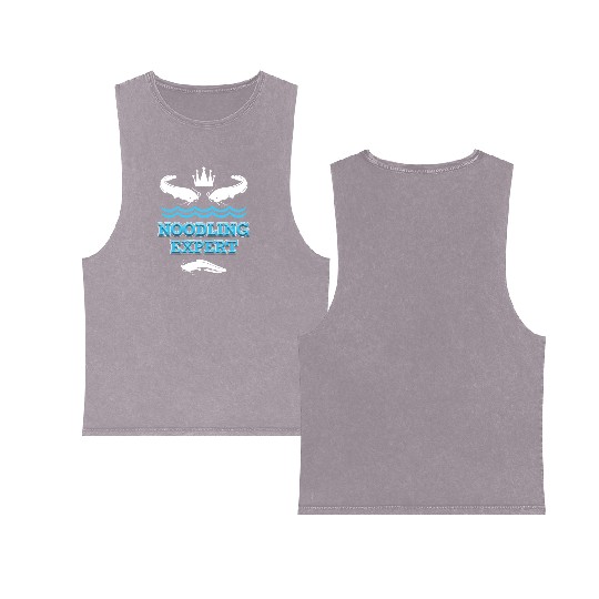 Noodler Catfish Fishing Noodling Expert Double Sided Mineral Wash Tank Tops