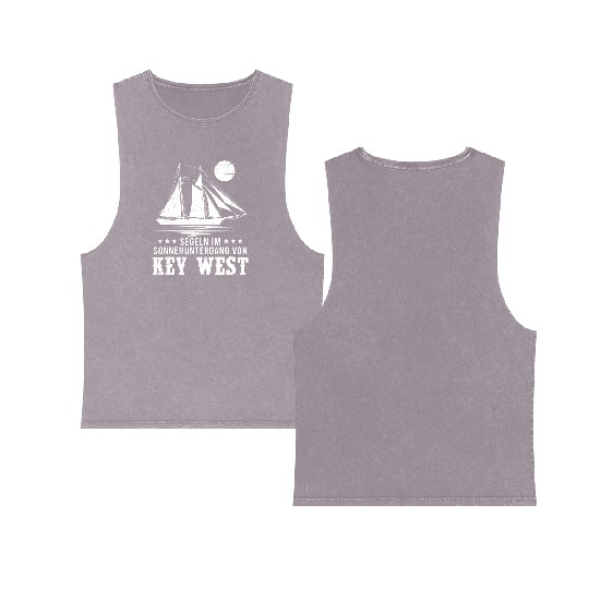 Florida SUNSET SAILING IN KEY-WEST Double Sided Mineral Wash Tank Tops