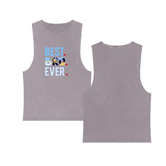 Blue Heeler Dog Brother Family Costumes DIY Double Sided Mineral Wash Tank Tops