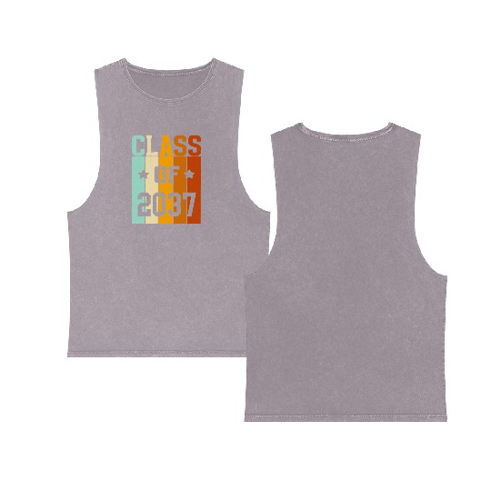 CLASS OF 2037 BACK TO SKHOOL. Double Sided Mineral Wash Tank Tops