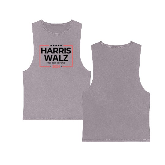 Kamala Harris 2024 Double Sided Mineral Wash Tank Tops