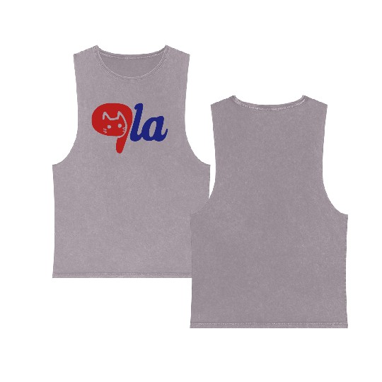 Comma La Funny Childless Lady Election Cat Kamala Double Sided Mineral Wash Tank Tops