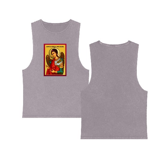 Archangel Michail Orthodox pray icon Double Sided Mineral Wash Tank Tops