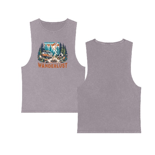 'Wanderlust' Nature Adventure GD Double Sided Mineral Wash Tank Tops