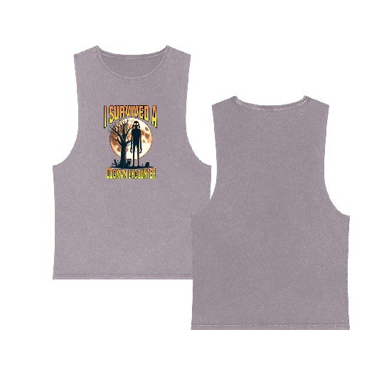 i survived a dogman encounter Double Sided Mineral Wash Tank Tops