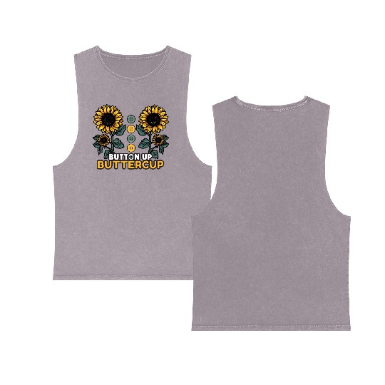 Button Up Buttercup Double Sided Mineral Wash Tank Tops