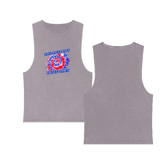 Try That In a Small Town US Flag Double Sided Mineral Wash Tank Tops