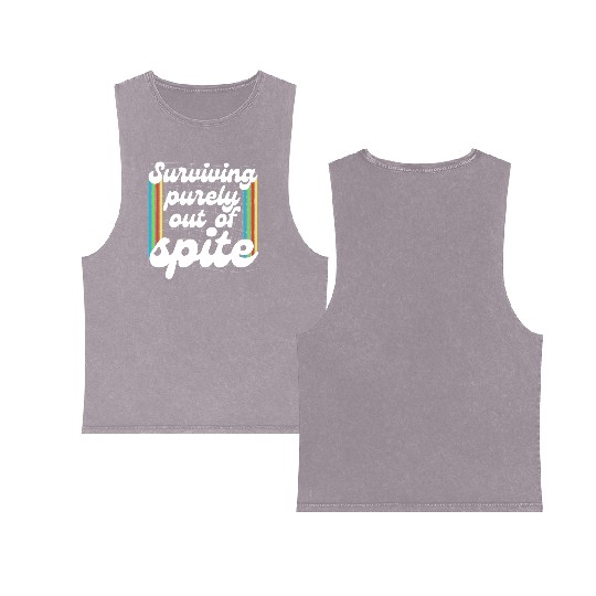 Surviving Purely Out Of Spite Double Sided Mineral Wash Tank Tops