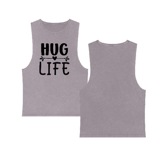 Hug life Heart Double Sided Mineral Wash Tank Tops