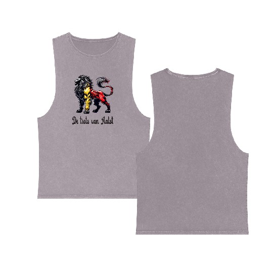 Aalst lion flag design Double Sided Mineral Wash Tank Tops