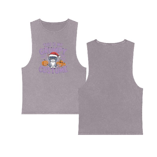 This Is My Grumpy Costume - Funny Design for Adult Double Sided Mineral Wash Tank Tops