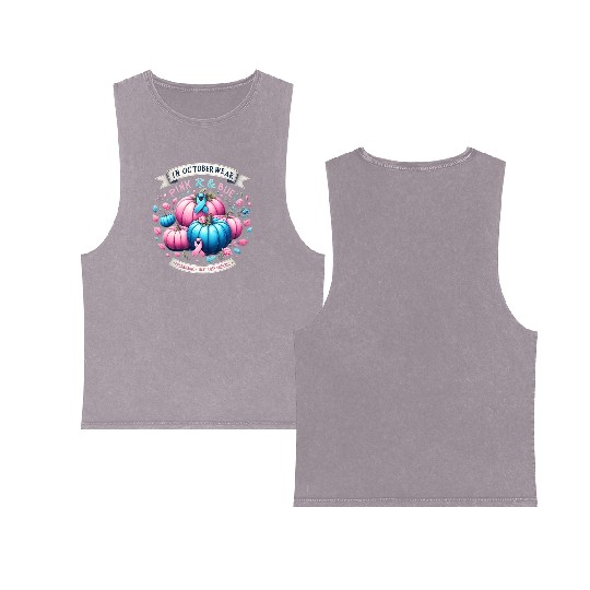 In October Wear Pink & Blue Pregnancy Infant Double Sided Mineral Wash Tank Tops