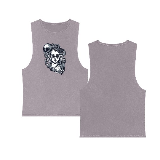 Chicano Street Art Double Sided Mineral Wash Tank Tops