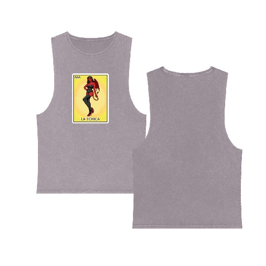 La Toxica Card Funny Toxic Women's La Toxica Double Sided Mineral Wash Tank Tops