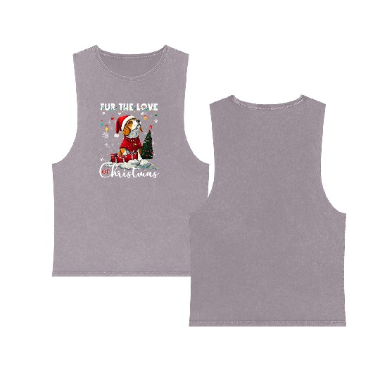 Beagle Christmas Tree Lights Decorations Dog Lover Double Sided Mineral Wash Tank Tops