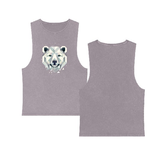 abstract polar bear-powerful elegance of the north Double Sided Mineral Wash Tank Tops
