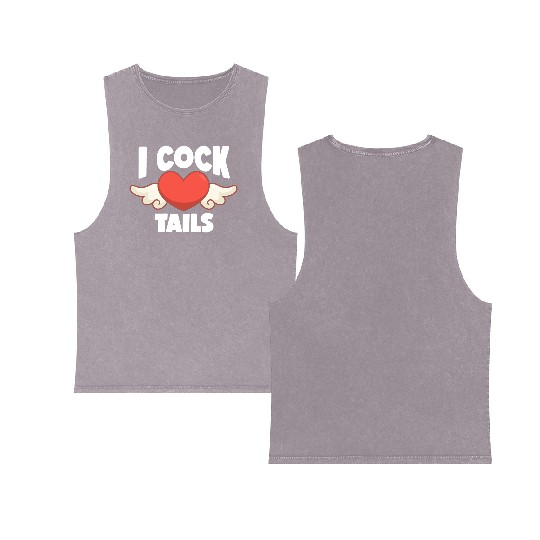 Funny I Love Cocktails 8 Double Sided Mineral Wash Tank Tops