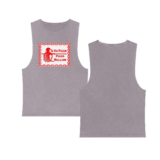 Spartan Si Vis Pacem Para Bellum LIKE US ON FB #U Double Sided Mineral Wash Tank Tops