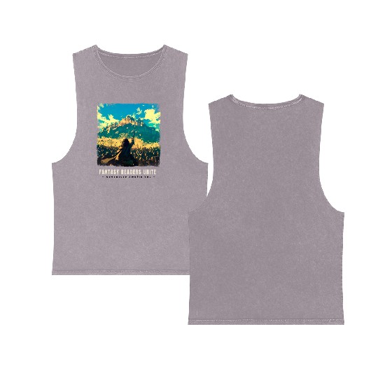 Fantasy Readers Unite Double Sided Mineral Wash Tank Tops