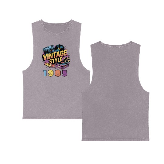 vintage style 1985 Double Sided Mineral Wash Tank Tops