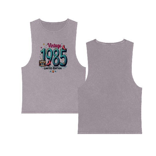 vintage 1985 limited edition Double Sided Mineral Wash Tank Tops