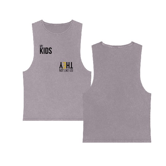 My Kids Not like us - Blk Double Sided Mineral Wash Tank Tops