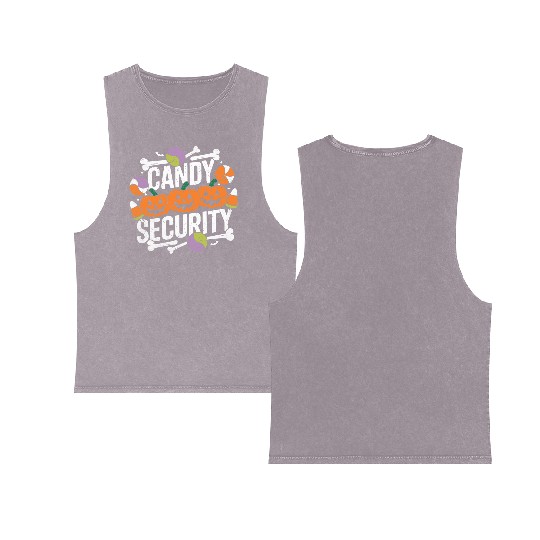 Candy Security Halloween Double Sided Mineral Wash Tank Tops