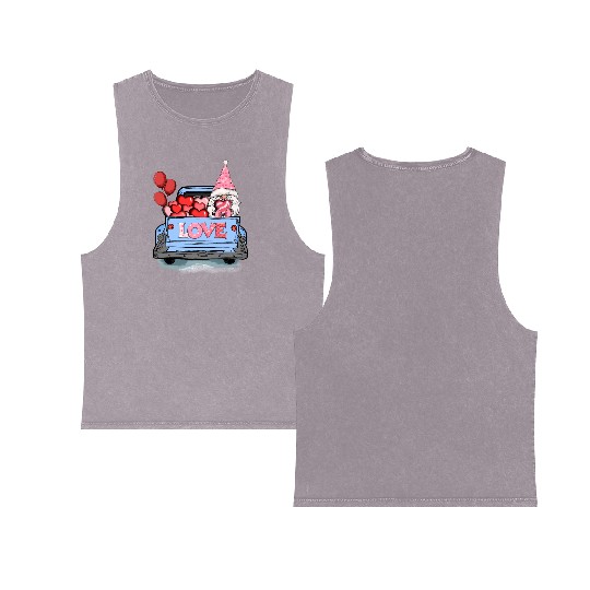 Gnomes Valentines Revelin Double Sided Mineral Wash Tank Tops