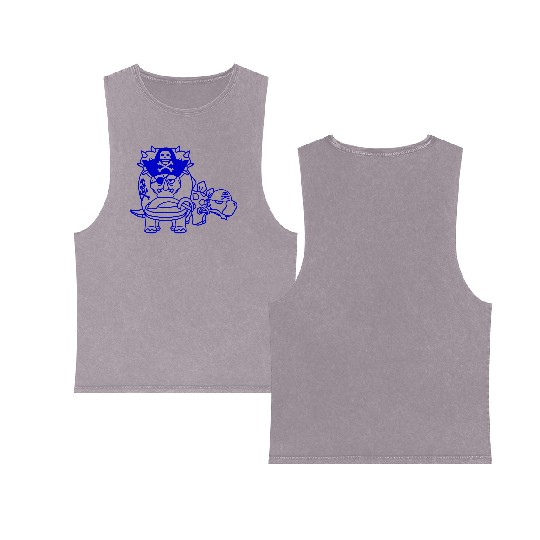 Triceratops Stegosaurus 2 Dinosaur Pirates Dinos Double Sided Mineral Wash Tank Tops
