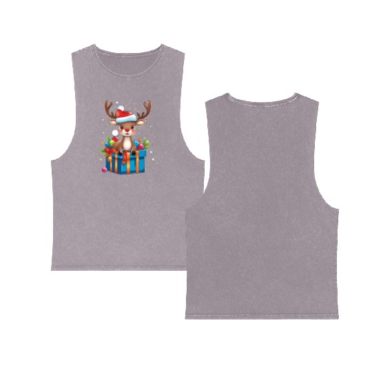 Reindeer Surprise Double Sided Mineral Wash Tank Tops