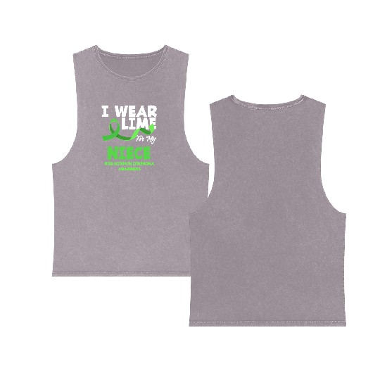 Non-Hodgkin Lymphoma Awareness Wear Lime Niece Double Sided Mineral Wash Tank Tops