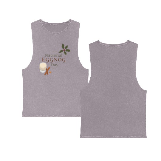 Celebrate National Eggnog Day Double Sided Mineral Wash Tank Tops